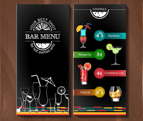 Design menu for cocktail bar in the corporate style.