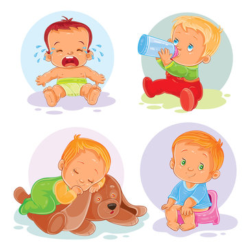 Set of vector icons  toddlers