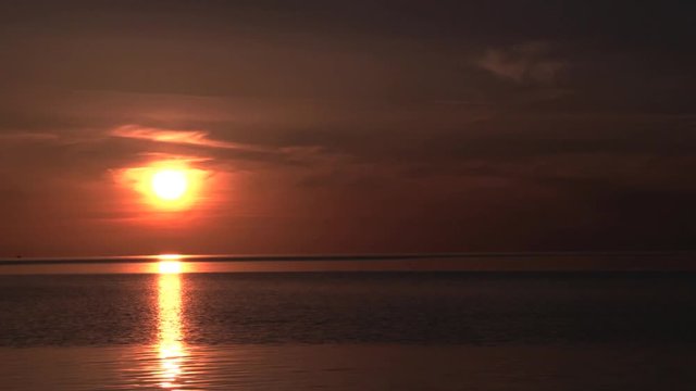 Ocean at Sunset, near Sciacca in Sicily, Italy, Time Lapse