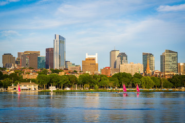 The Boston skyline and Charles River, seen from Cambridge, Massa