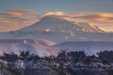 Fototapeta na wymiar Russia, the Caucasus Mountains, Kabardino-Balkaria. Mount Elbrus