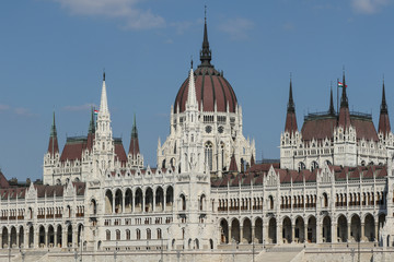 Hungarian Parliament building in Budapest, close up