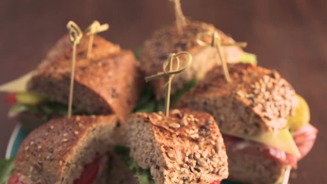 Fresh sub sandwich on multigrain bread