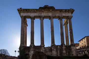 Fototapeta premium Temple of Saturn, Roman Forum in Rome, Italy