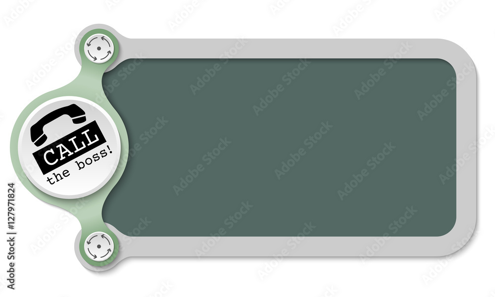 Poster vector frame for text and the words call the boss