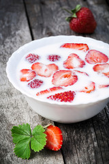 Delicious sweet milky strawberry soup