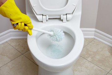 Toilet bowl cleaning.