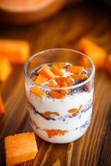 Greek yogurt with baked pumpkin