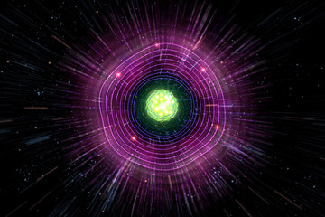 Atomic Particle 3D Illustration