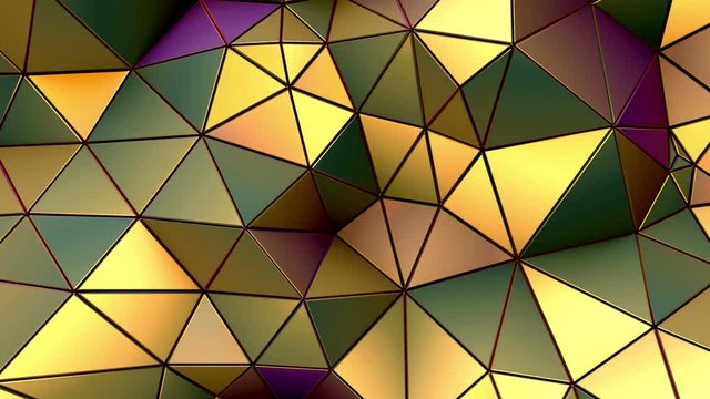 Loop video. Futuristic background with lines. Abstract low-poly, polygonal triangular mosaic background for web, presentations and prints. Grunge surface. 3d Rendering. Realistic 3D design template.