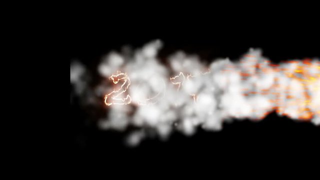 4K Animation retro cartoon rocket start to the new year 2107