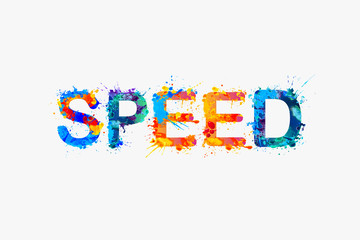 Speed. Splash paint word