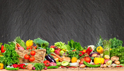 Organic vegetables and fruits