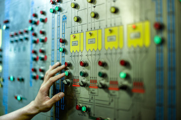 Hand touch button on control panel board 