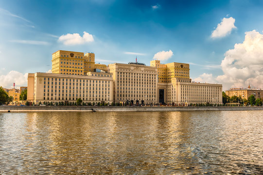 Ministry of defense building on Frunzenskaya embankment, Moscow,