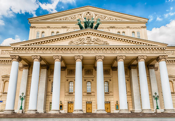 The iconic Bolshoi Theatre, sightseeing and landmark in Moscow,