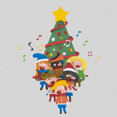 Children singing christmas song.

Custom 3d illustration contact me!