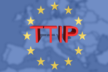 TTIP - Transatlantic Trade and Investment Partnership on Euro Union background