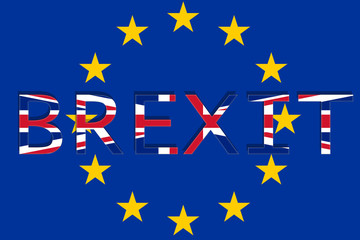 United Kingdom with Brexit on Europe Union background