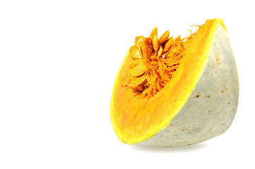 Pumpkin slice  isolated on white background