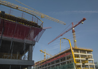 Building site on clear sky background