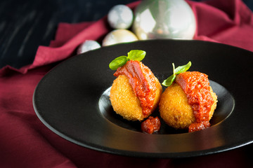 Preview Save to a lightbox  Find Similar Images  Share  Edit Stock Photo: Arancini balls. Fried...