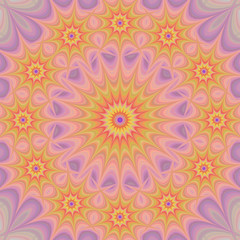 Colorful star mandala fractal background