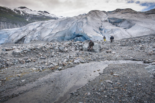 Exploring the Face of Reid Glacier, Glacier Bay