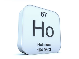 Holmium element on white square icon