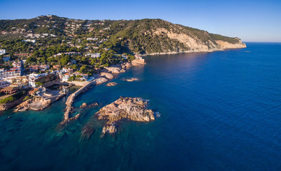 Landscape Mediterranean Sea with aerial view, Spain