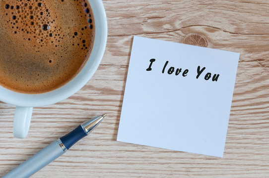lovely greeting card - I love You - romantic message near mornin coffee mug
