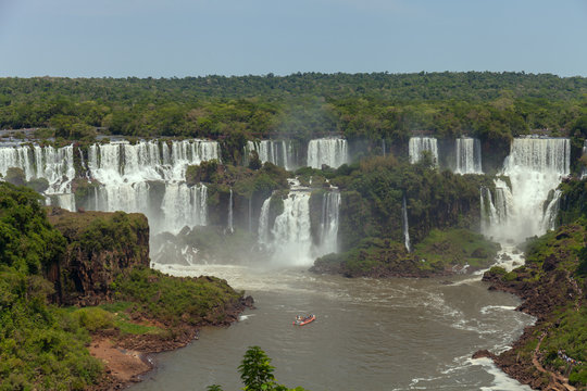 great Iguazu waterfall. Natural Wonder of the World