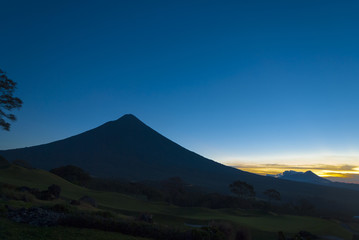 Fototapeta premium View of Agua Volcano outside Antigua, Guatemala. golf club.
