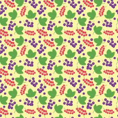 berries currant seamless patterns vector
