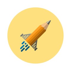 pencil icon in the form of flying missiles