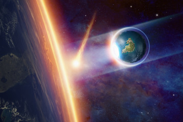 Fototapeta premium Humankind salvation from isteroid impact