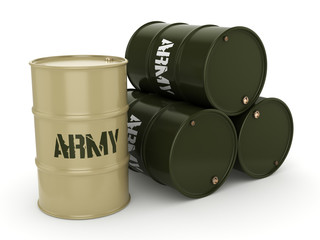 3D rendering army barrels