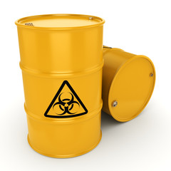 3D rendering biohazard barrels