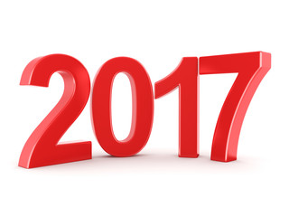 3D rendering 2017 New Year red digits