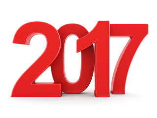 3D rendering 2017 New Year red digits