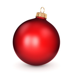 3D rendering red Christmas ball