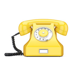 3D rendering old yellow phone