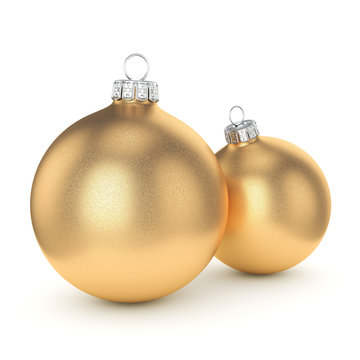 3D rendering gold Christmas ball