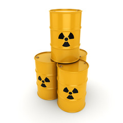 3D rendering radioactive barrels © apopium