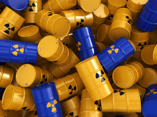 3D rendering radioactive barrels © apopium