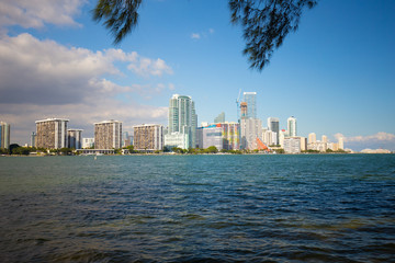Fototapeta na wymiar Downtown of Miami skyline. Florida. Brickell. Key Biscayne.