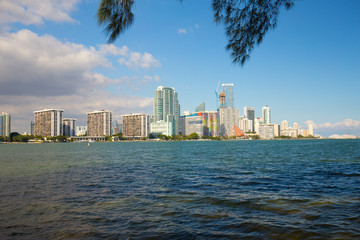Obraz na płótnie Canvas Downtown of Miami skyline. Florida. Brickell. Key Biscayne.