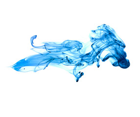Obraz na płótnie Canvas blue jetstream ink in water on a white background