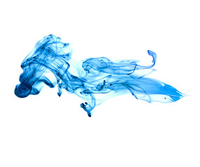 blue jetstream ink in water on a white background