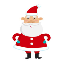 Santa Claus isolated on white background. Vector illustration fo